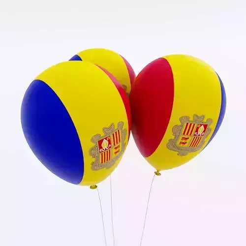 Andorra country balloon 3d model  Low-poly 3D model