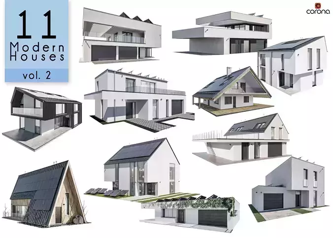 Vol 2 Modern Houses collection - 11 different houses 