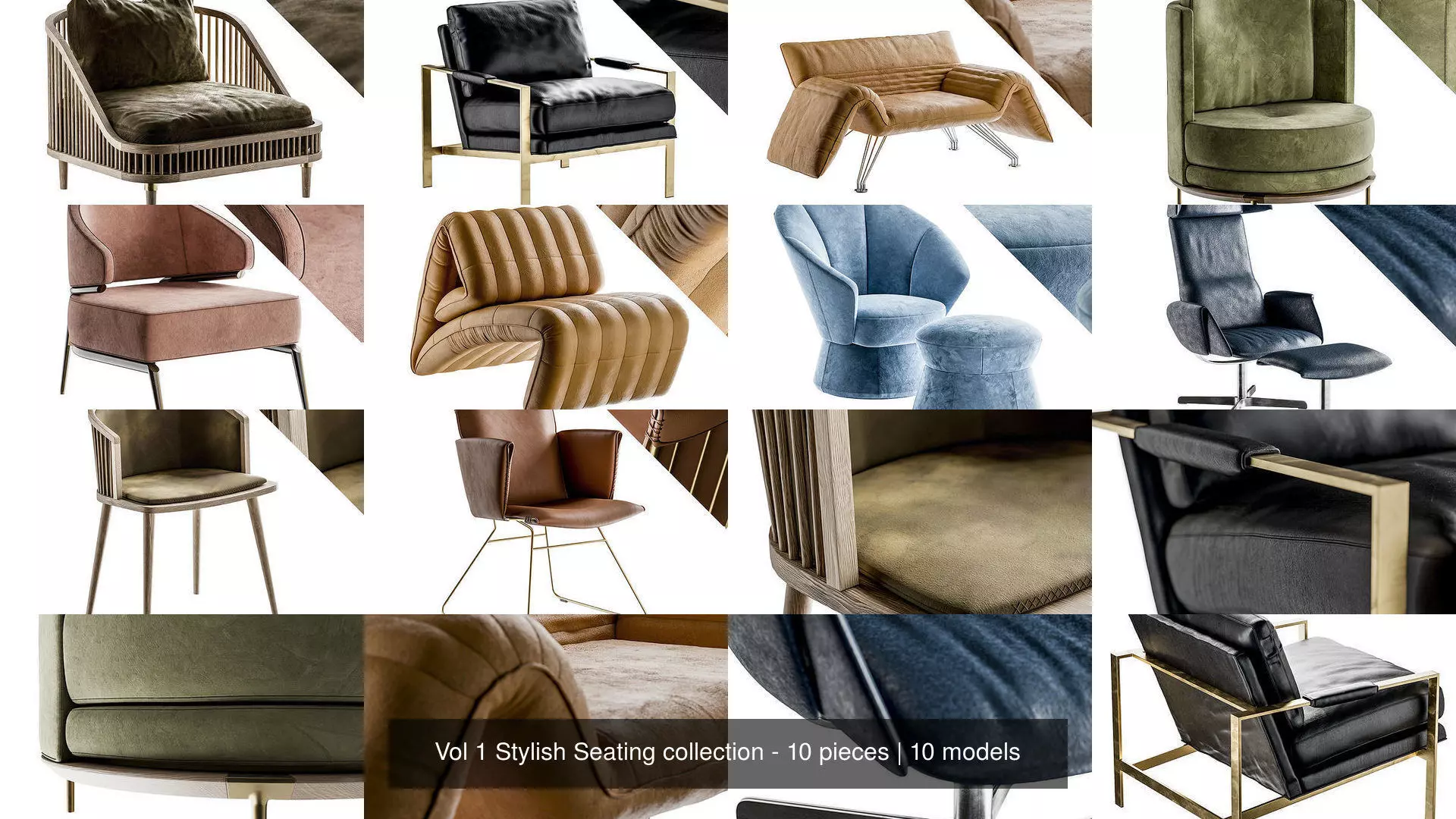 Vol 1 Stylish Seating collection - 10 pieces _1