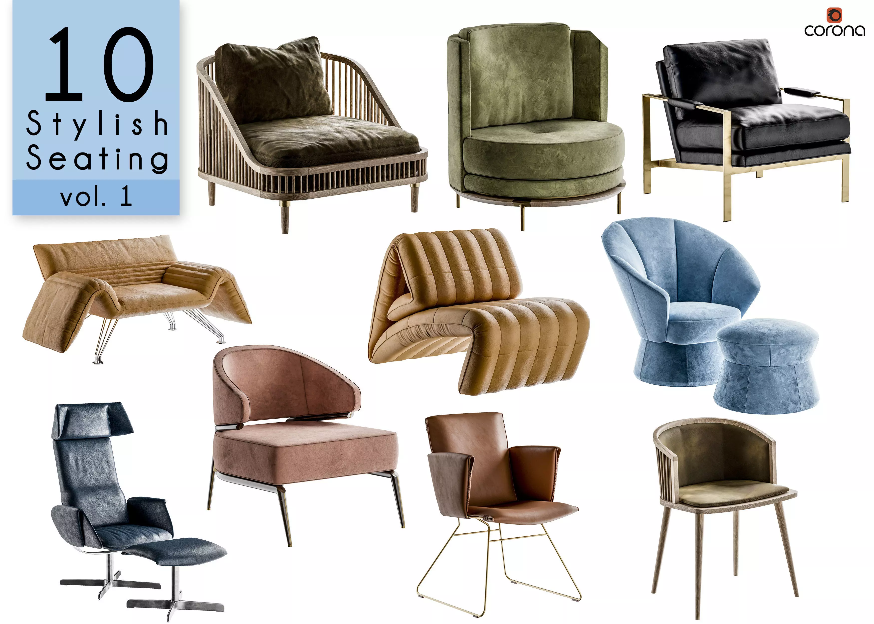 Vol 1 Stylish Seating collection - 10 pieces _0