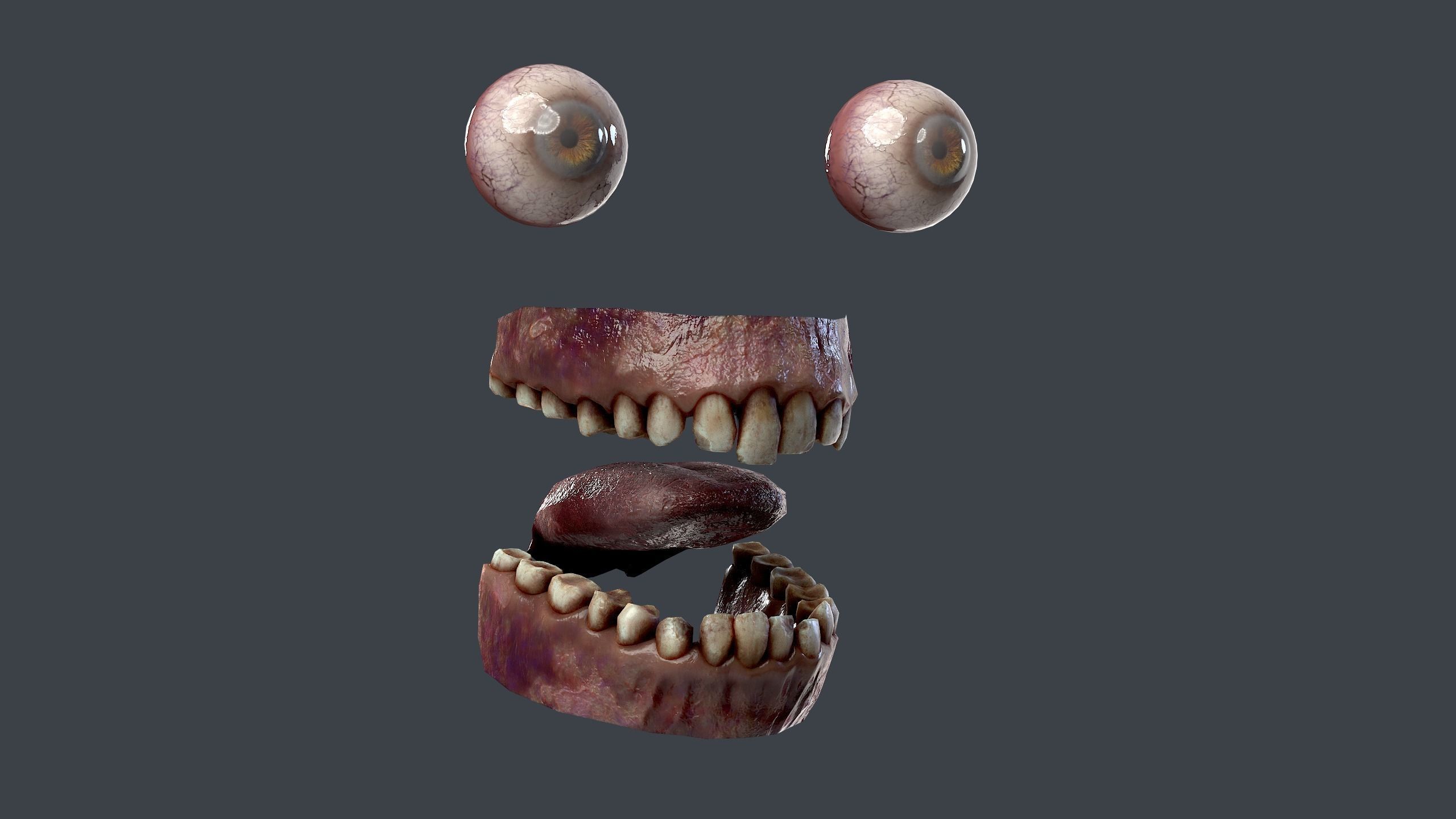 Zombie naked Low-poly 3D model_10