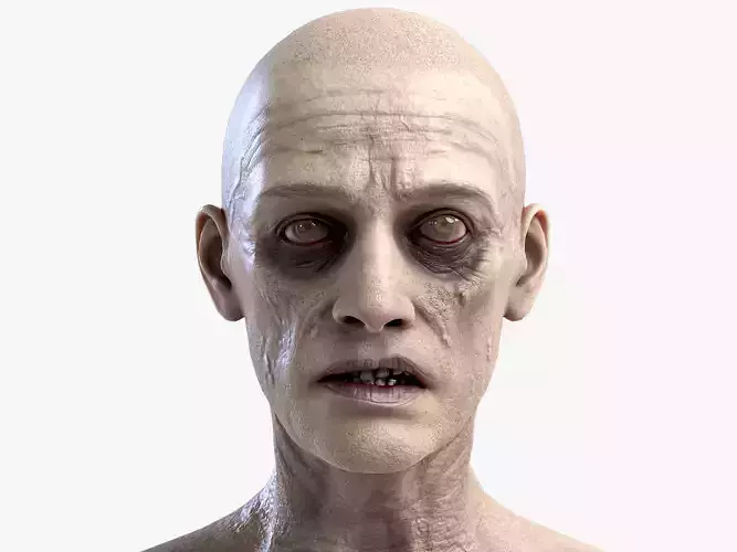 Zombie naked Low-poly 3D model