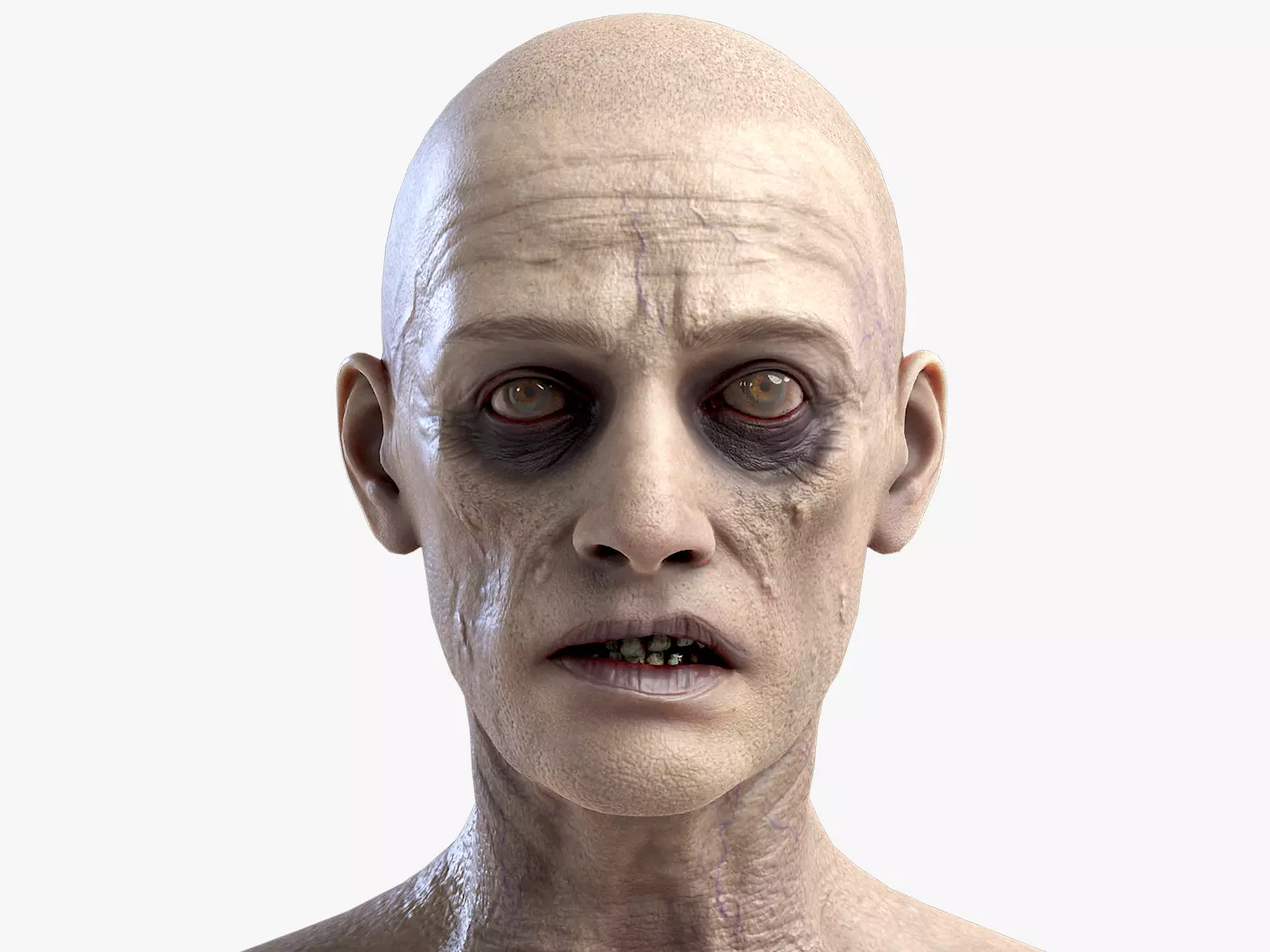 Zombie naked Low-poly 3D model_0