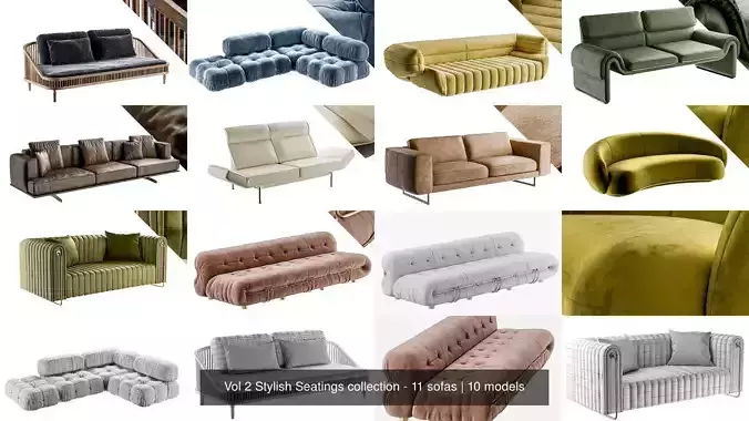 Vol 2 Stylish Seatings collection - 11 sofas