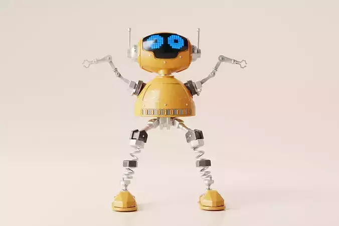 Robot V12 Low-poly 3D model