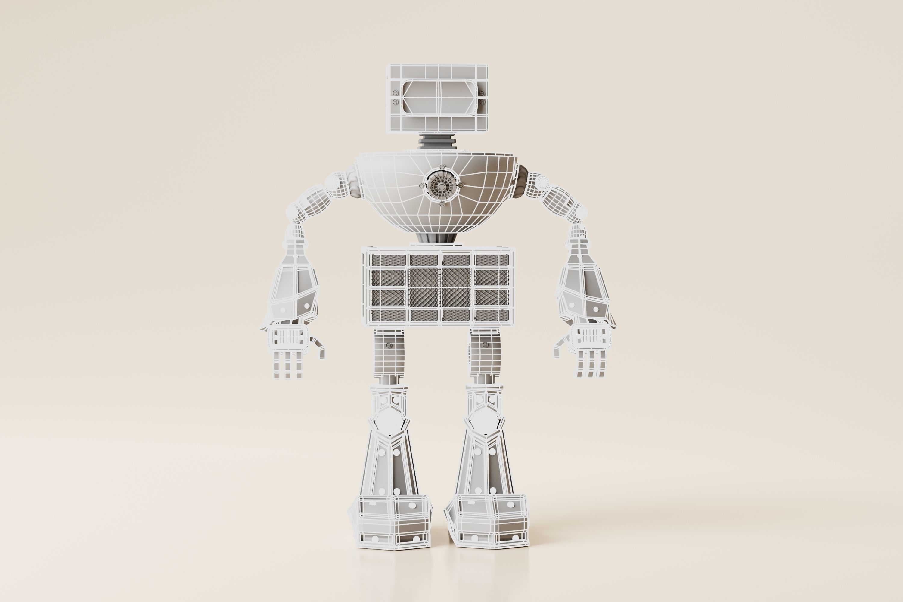 Robot V13 Low-poly 3D model_10