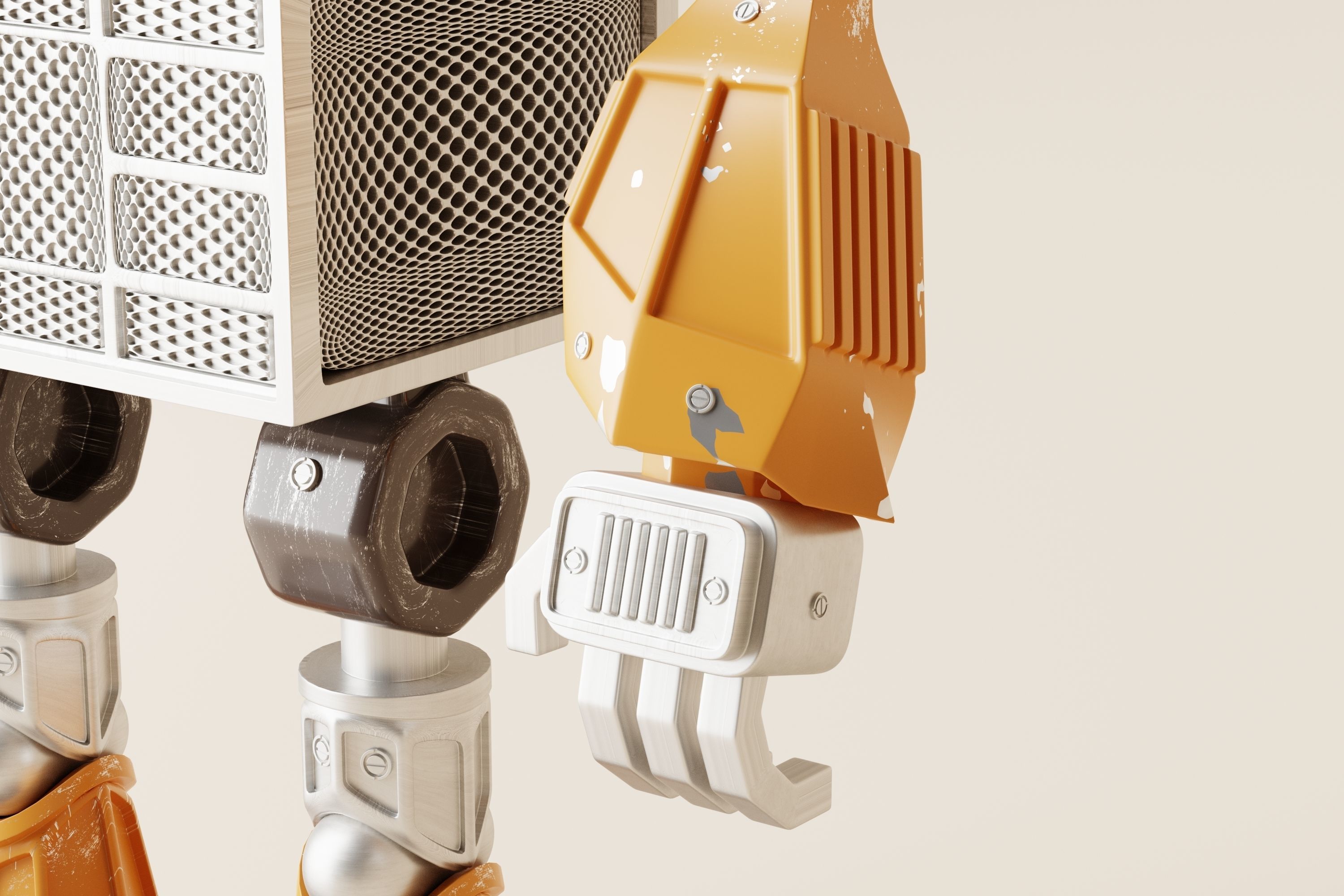 Robot V13 Low-poly 3D model_5