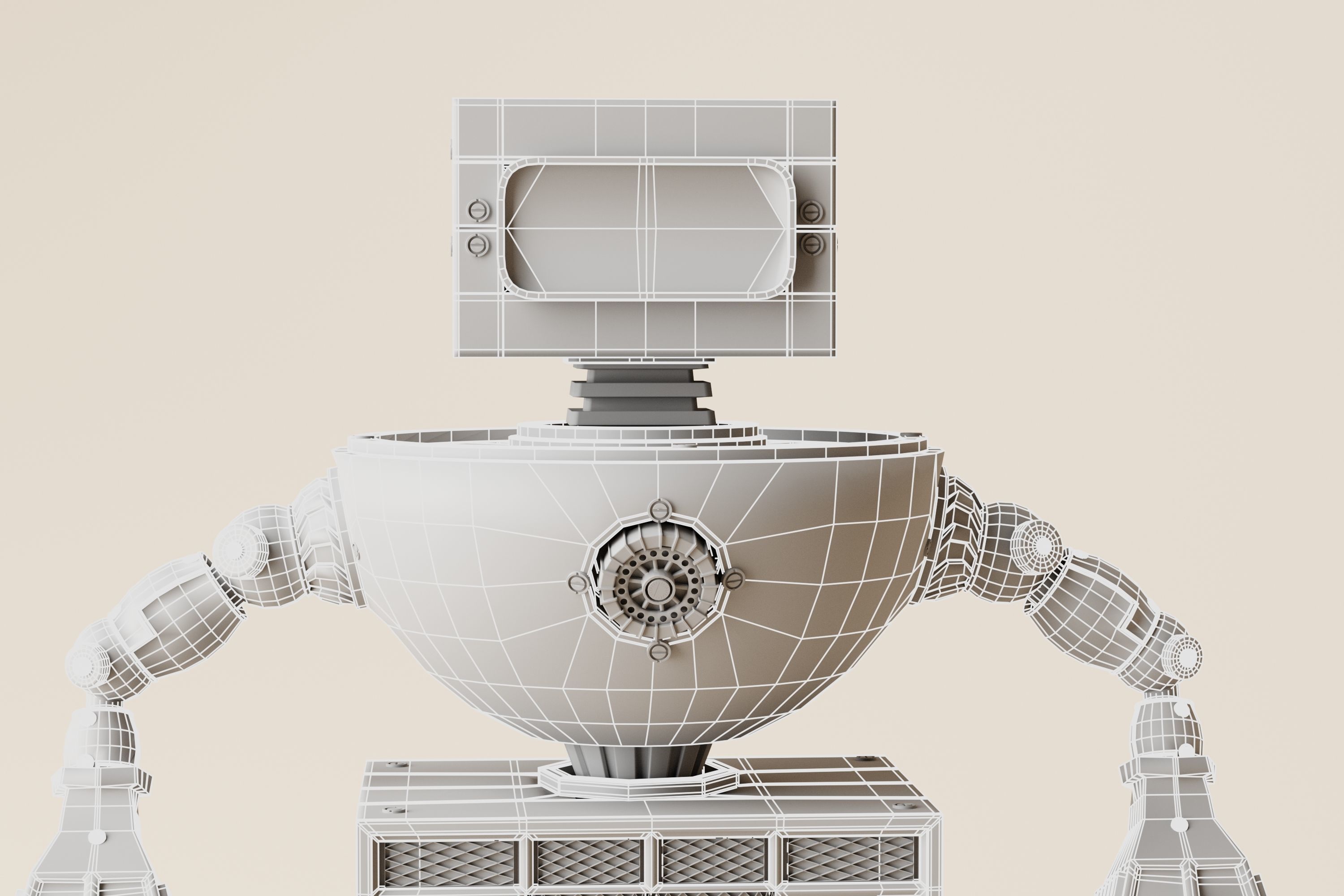 Robot V13 Low-poly 3D model_11