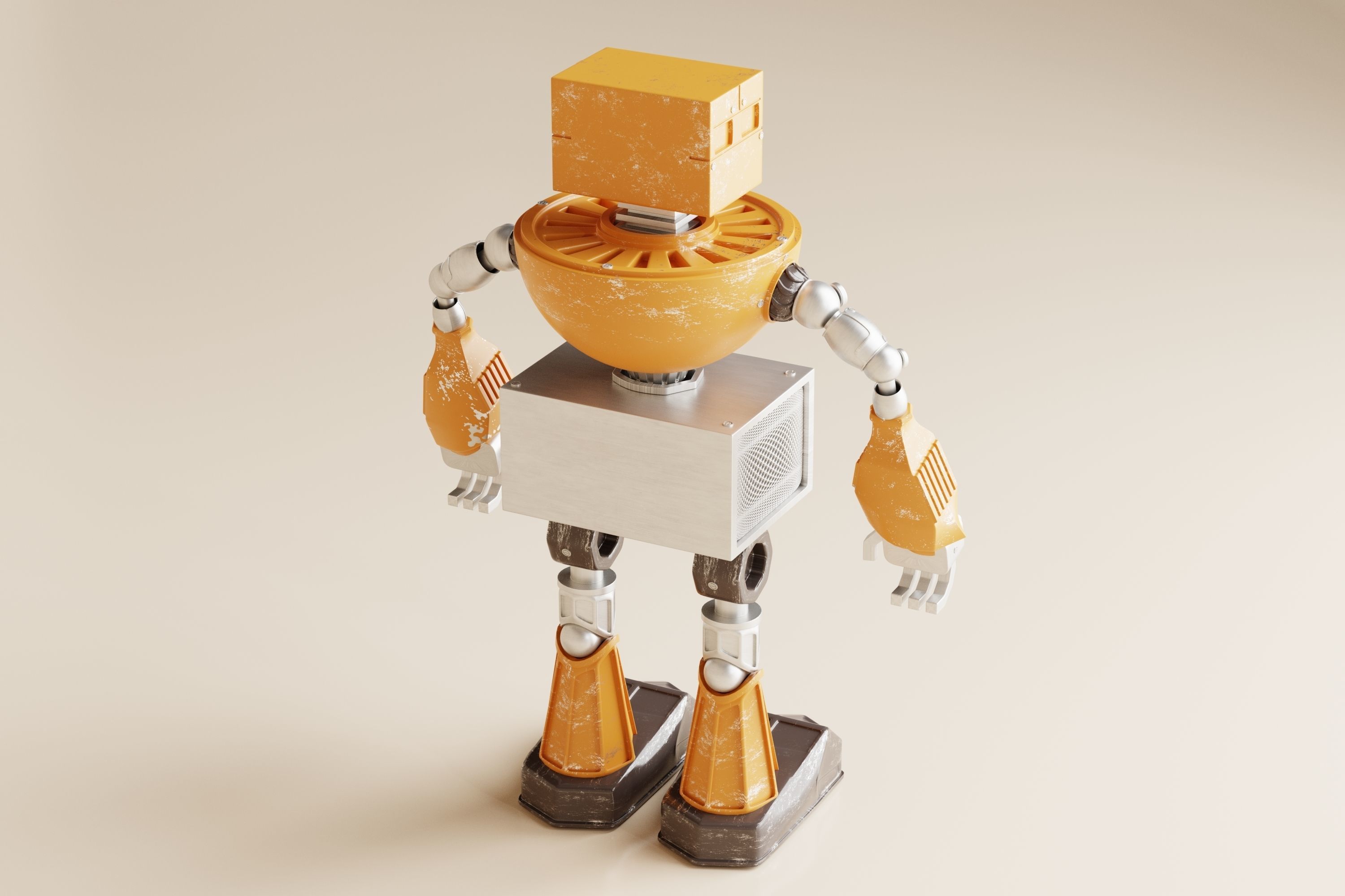 Robot V13 Low-poly 3D model_8