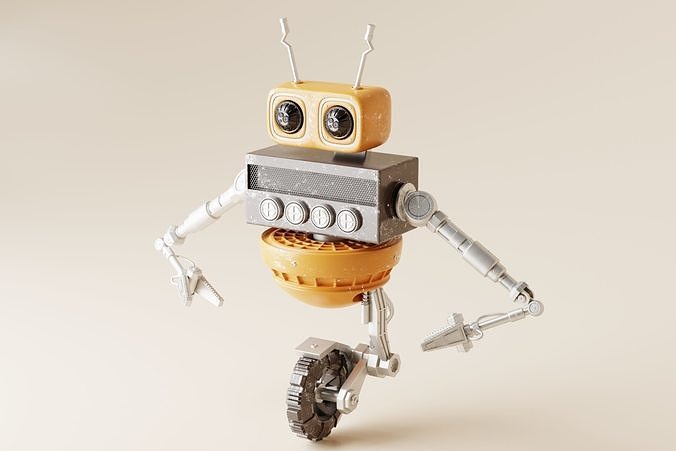 Robot V14 Low-poly 3D model