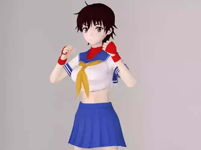Sakura Kasugano anime girl pose 01