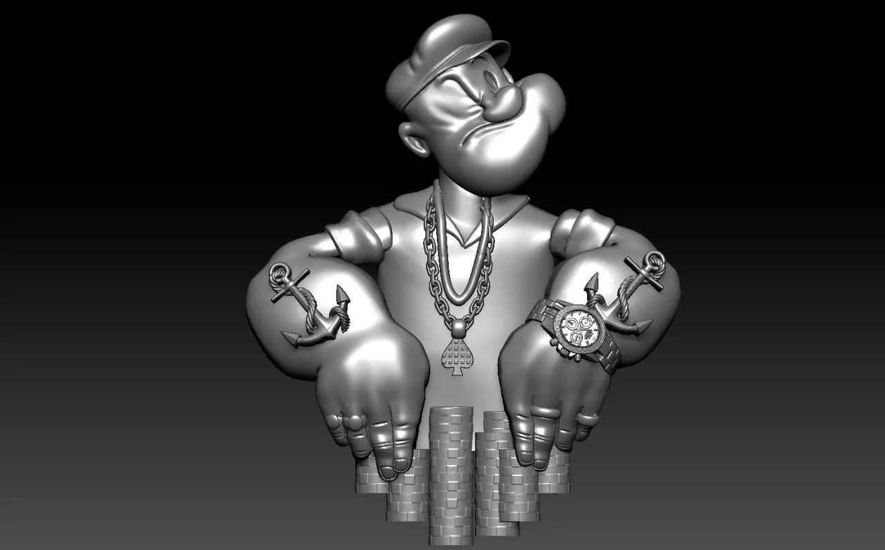Popeye pendant 3D print model_0