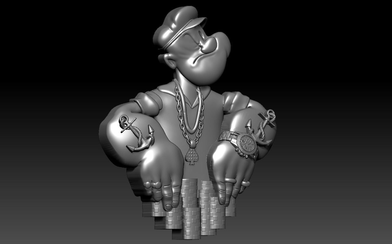 Popeye pendant 3D print model_2
