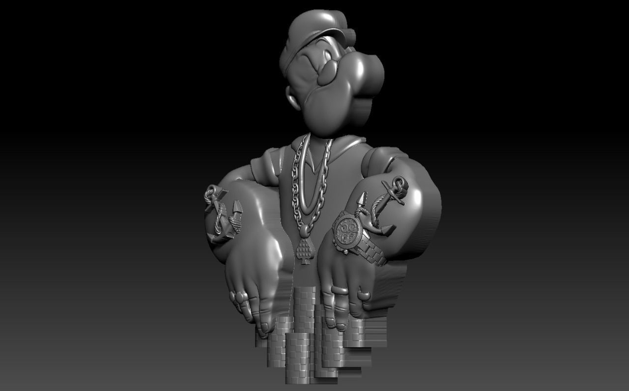 Popeye pendant 3D print model_1