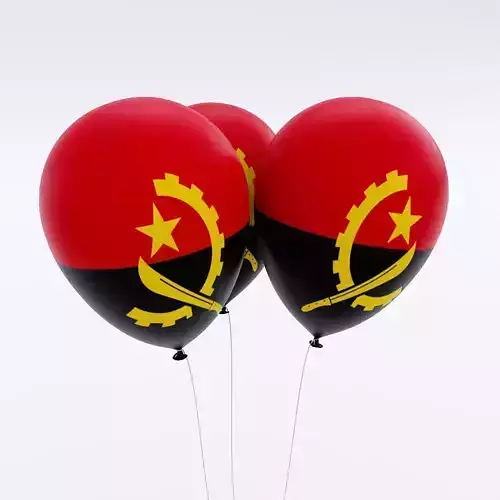 Angola country balloon low poly 3d model 