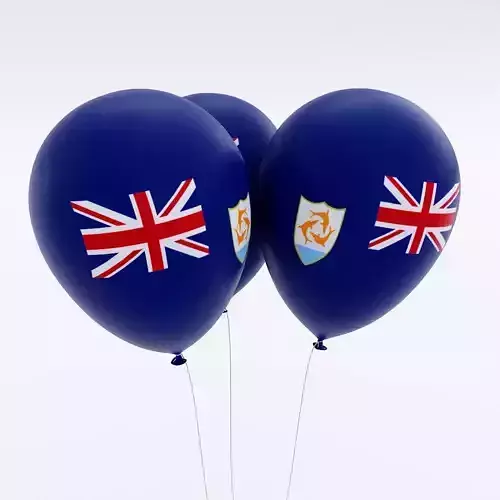  Anguilla country balloon 3d model 