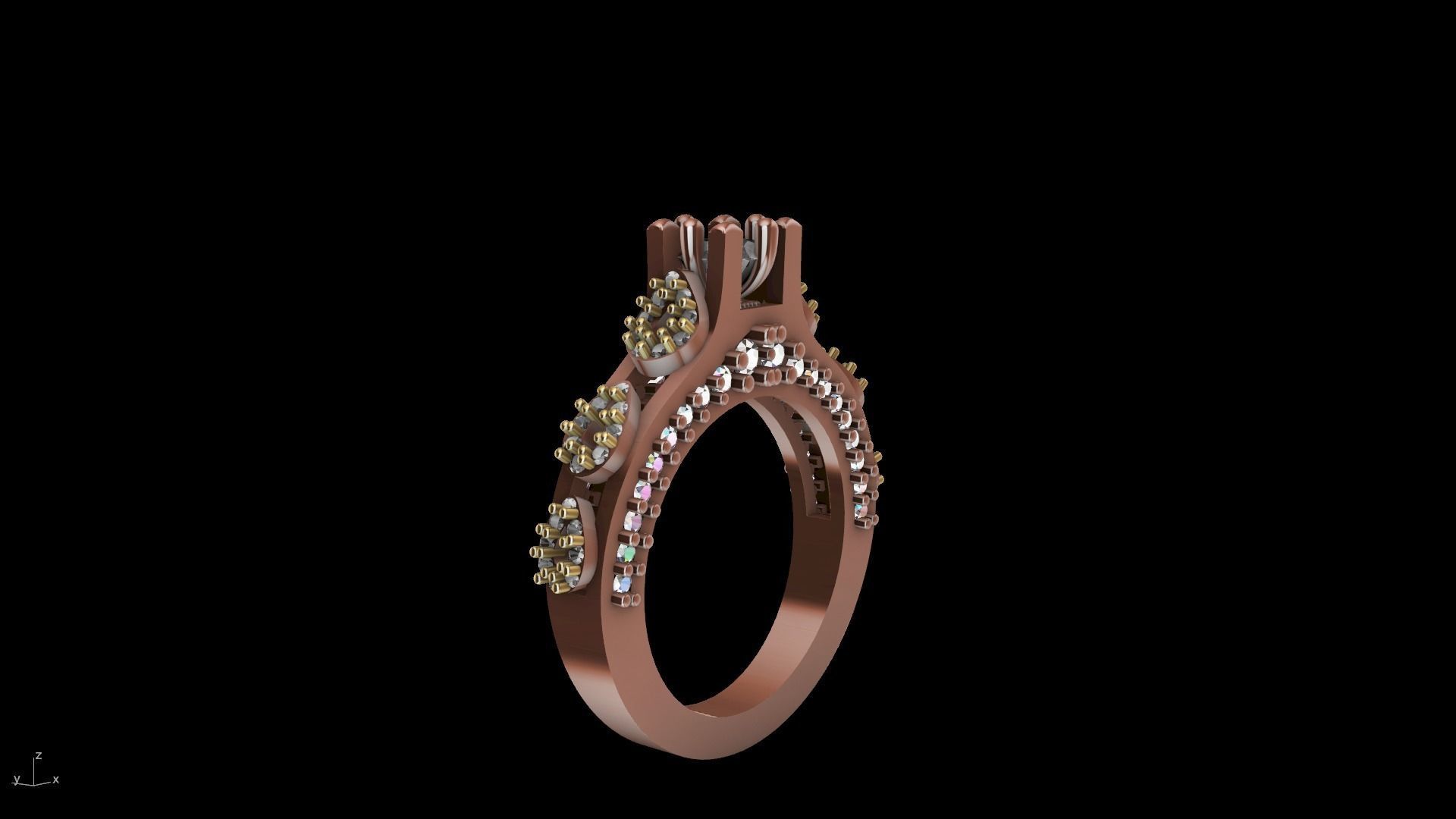 pear side diamond shank ring stl verified  3D print model_21