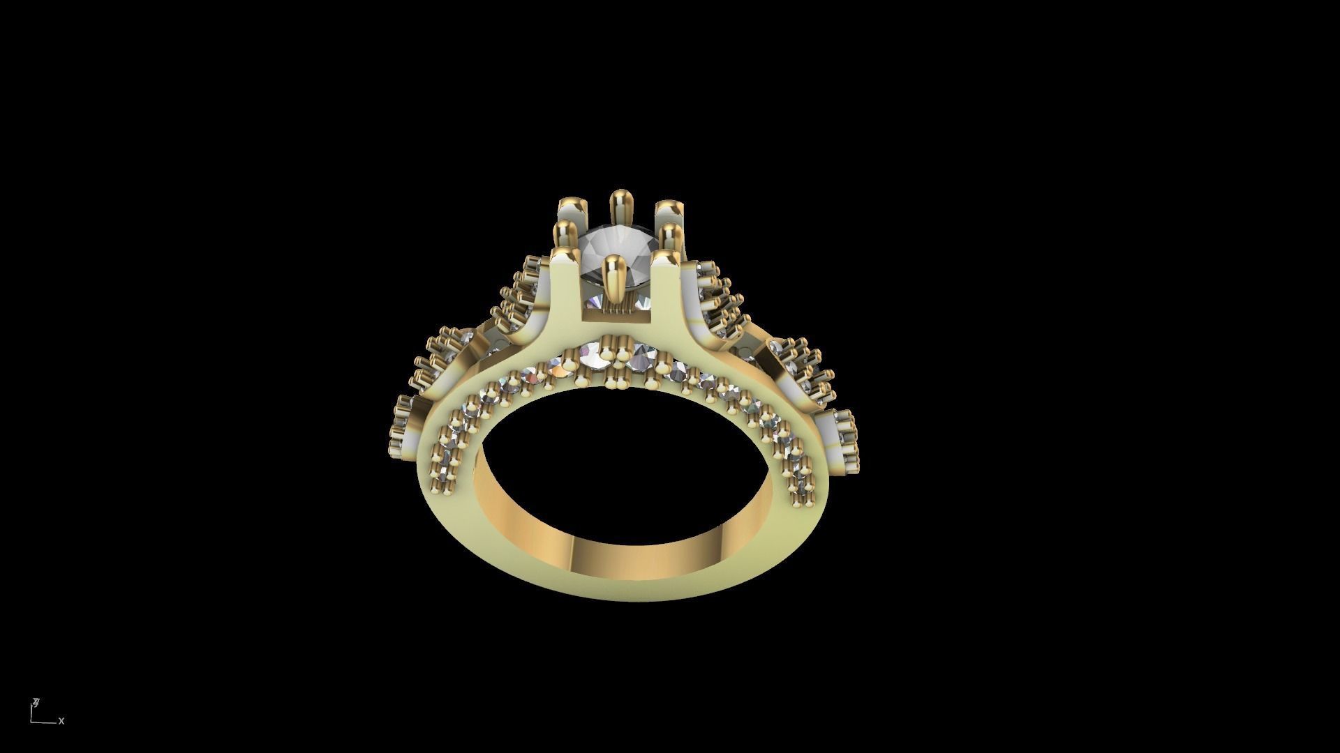 pear side diamond shank ring stl verified  3D print model_11