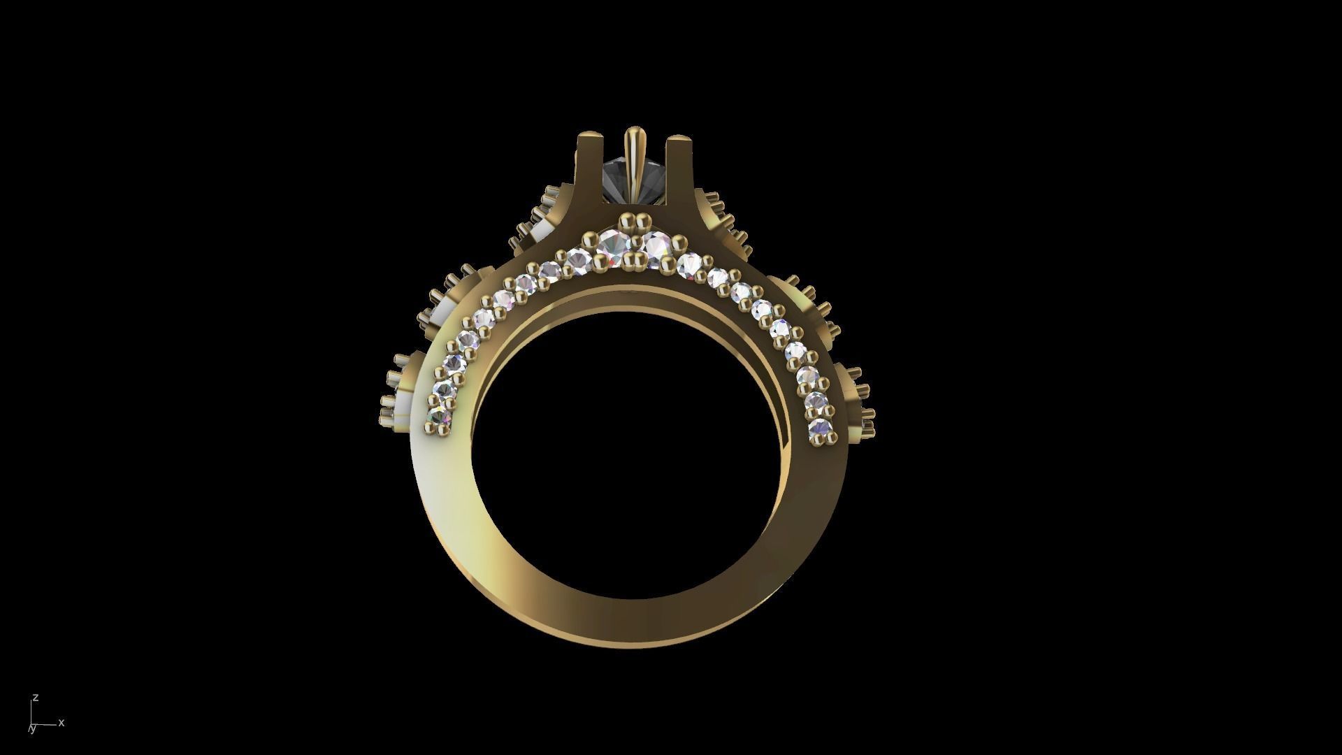 pear side diamond shank ring stl verified  3D print model_9