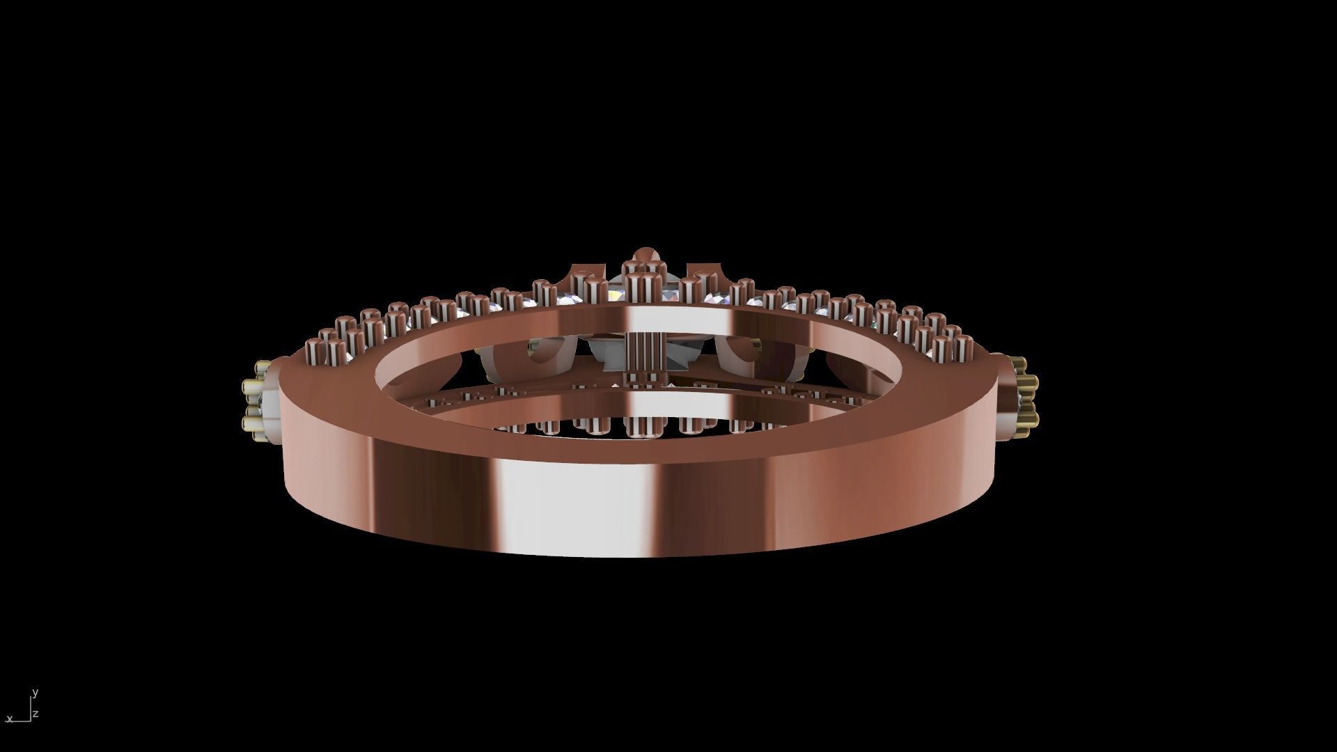 pear side diamond shank ring stl verified  3D print model_24