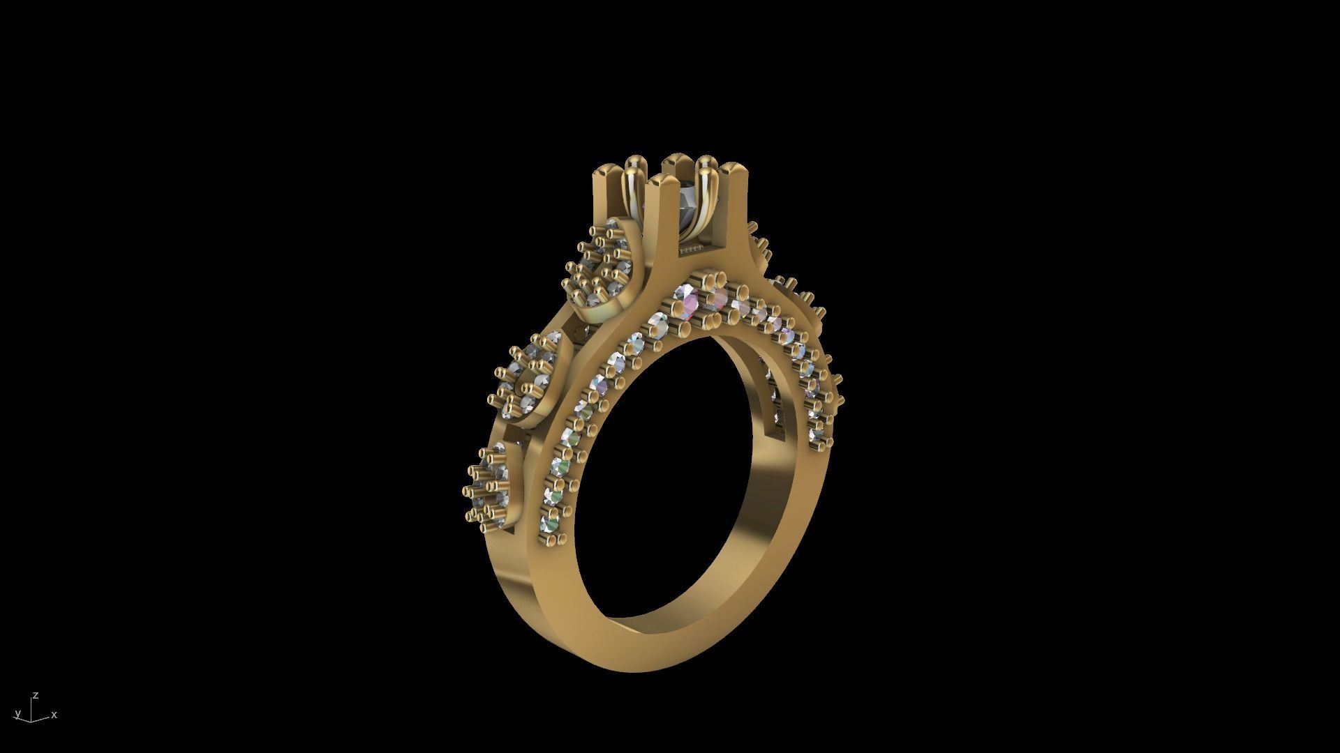 pear side diamond shank ring stl verified  3D print model_8
