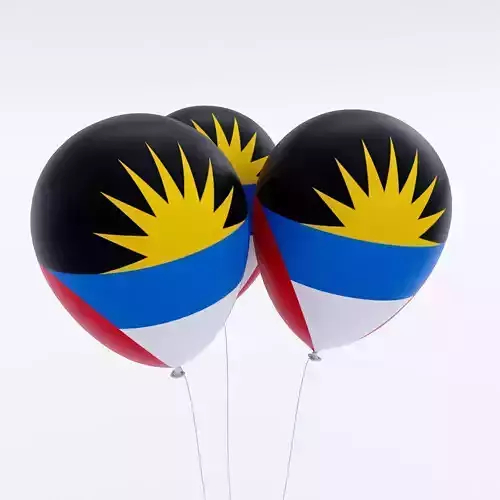 Antigua and Barbuda country balloon 3d model 