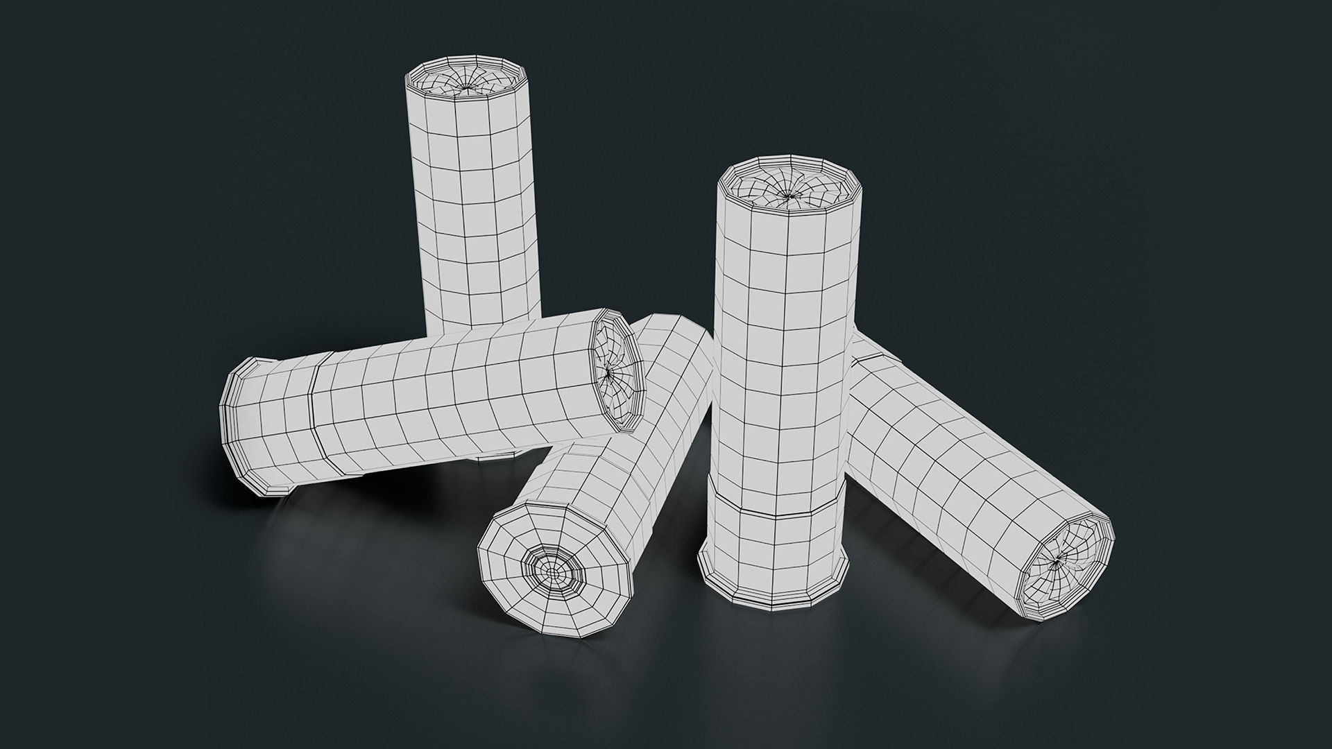 Bullet Collection group of bullets Low-poly 3D model_14