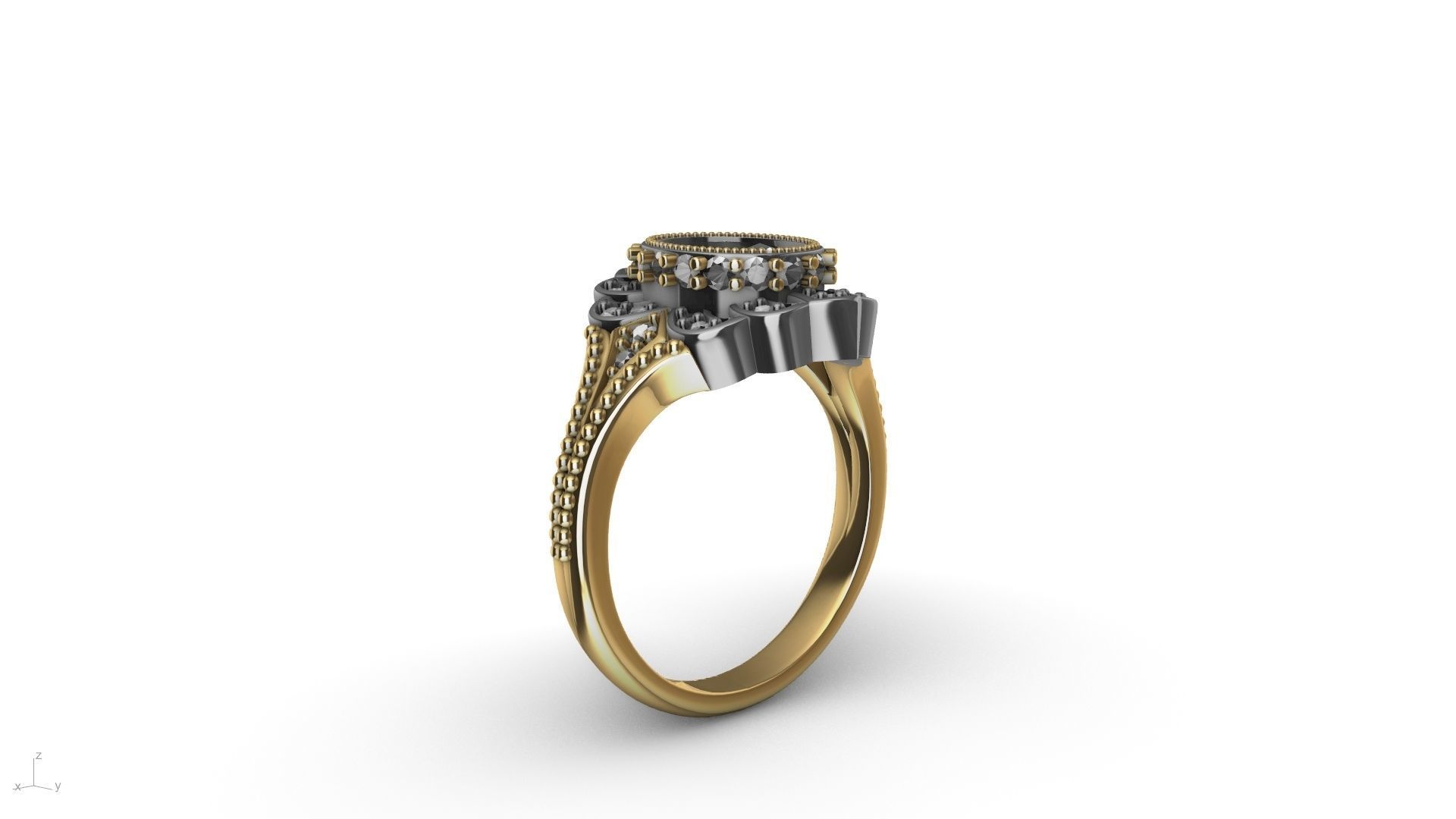 oval diamond ring stl verified  3D print model_13
