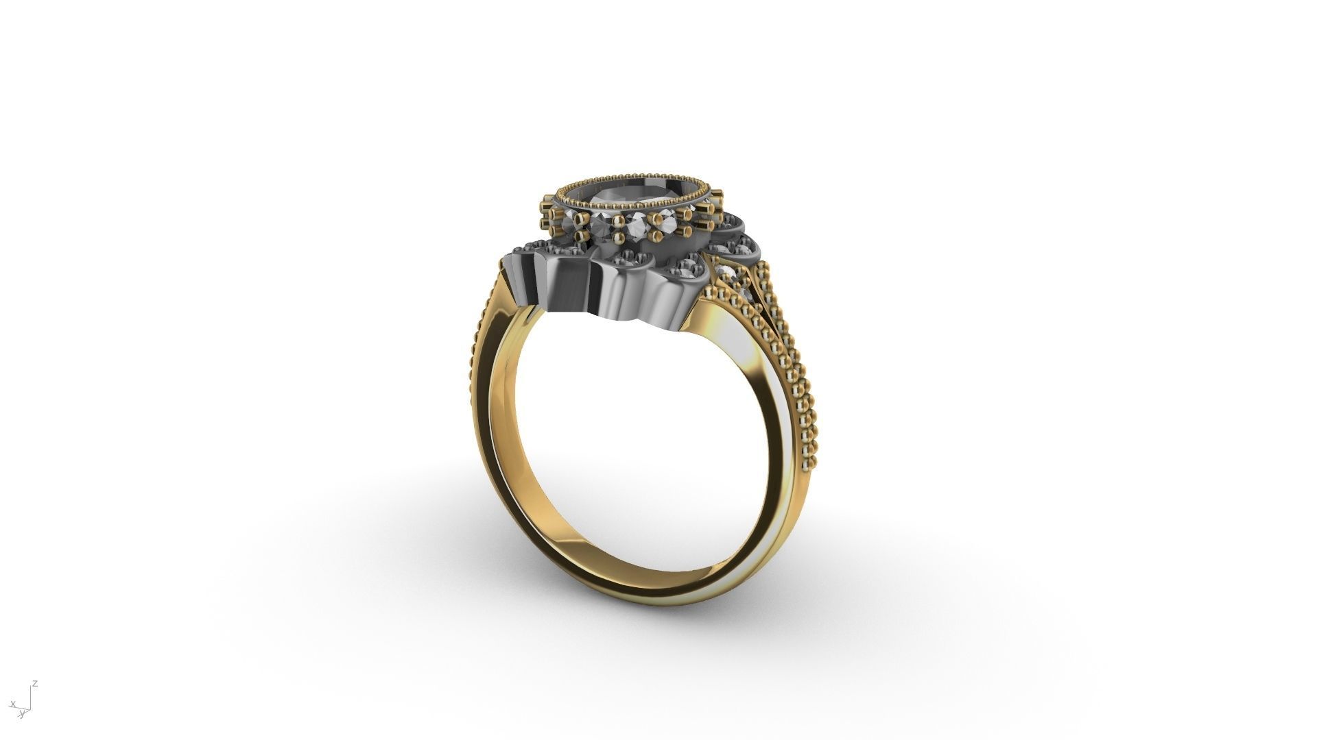 oval diamond ring stl verified  3D print model_12
