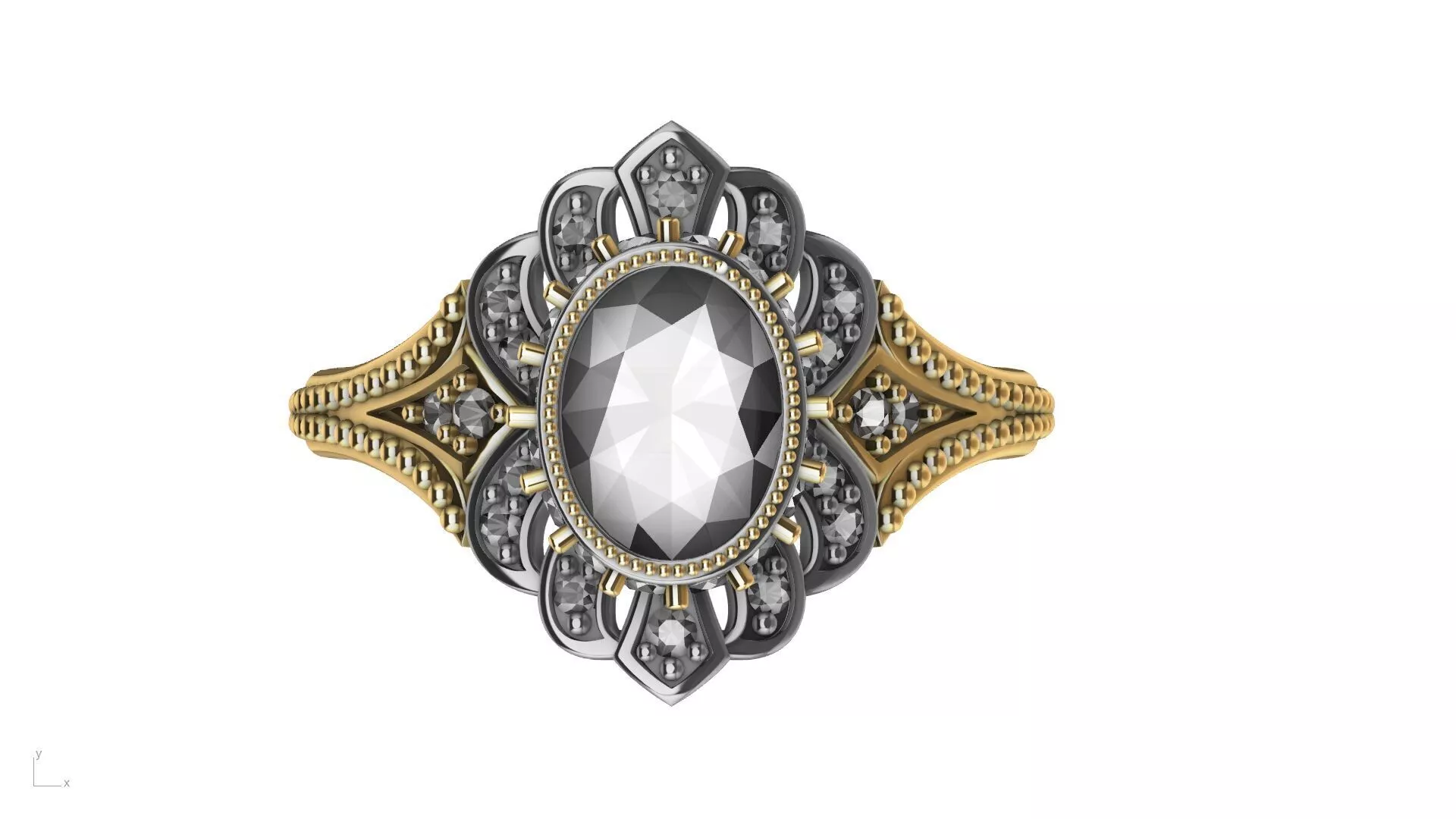 oval diamond ring stl verified 3D print model