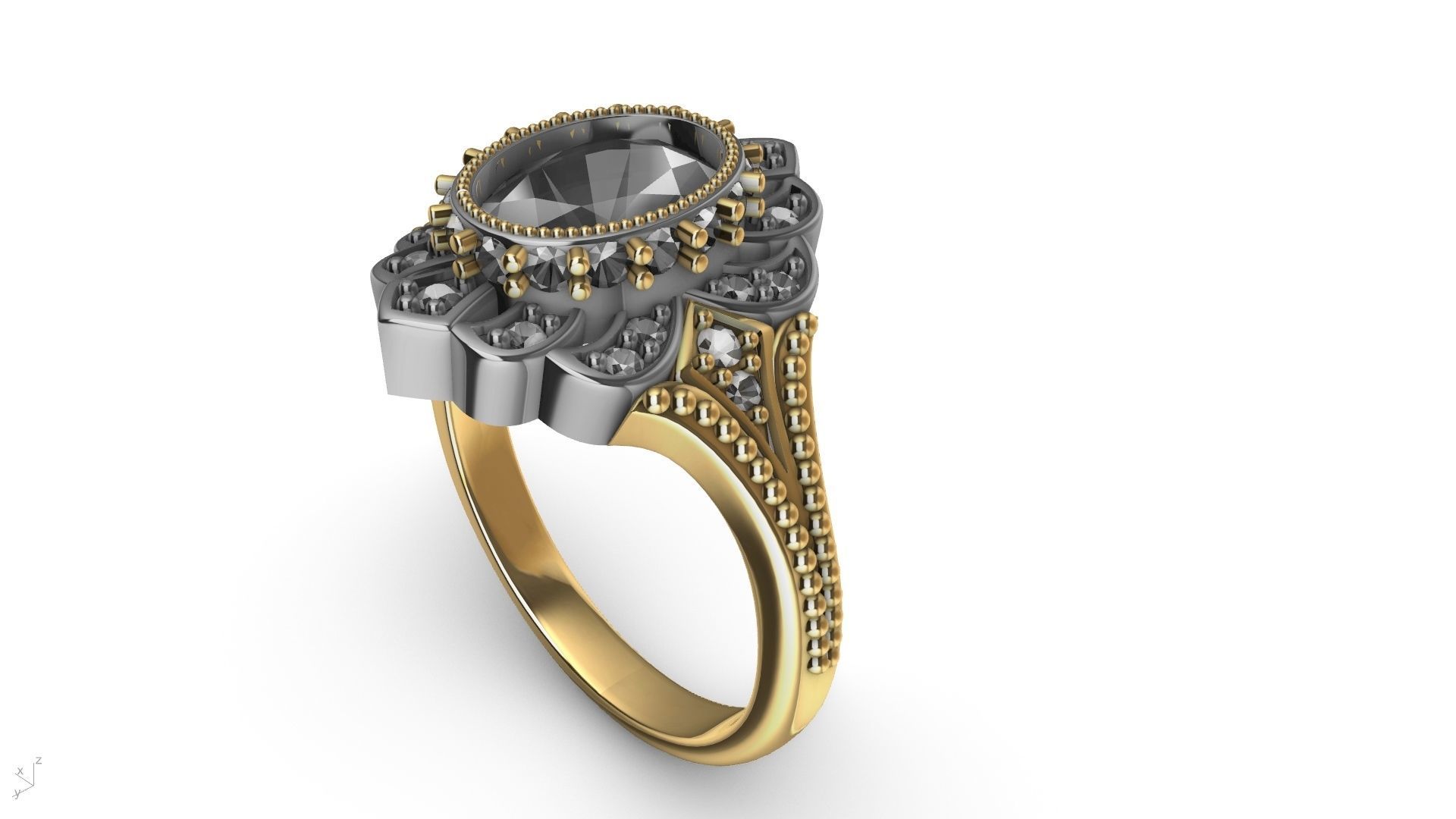 oval diamond ring stl verified  3D print model_24