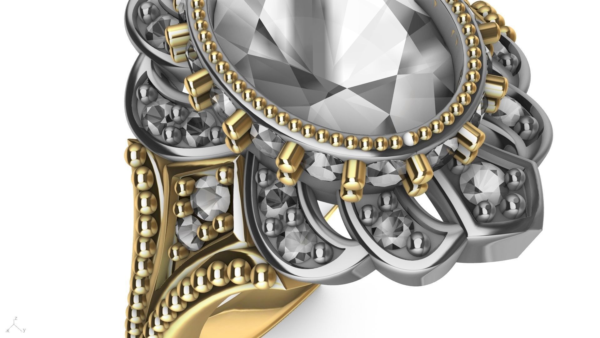 oval diamond ring stl verified  3D print model_23