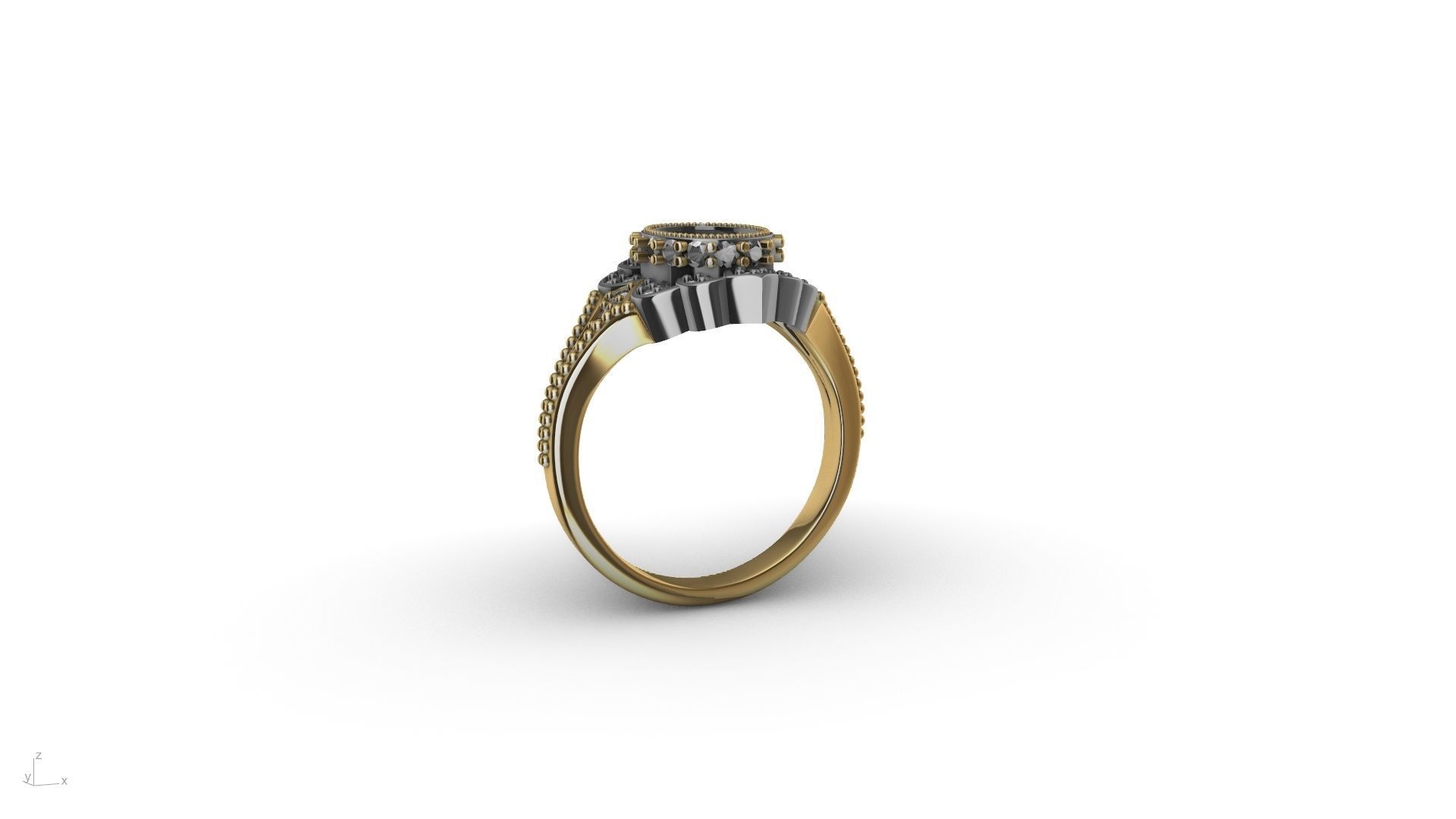 oval diamond ring stl verified  3D print model_9
