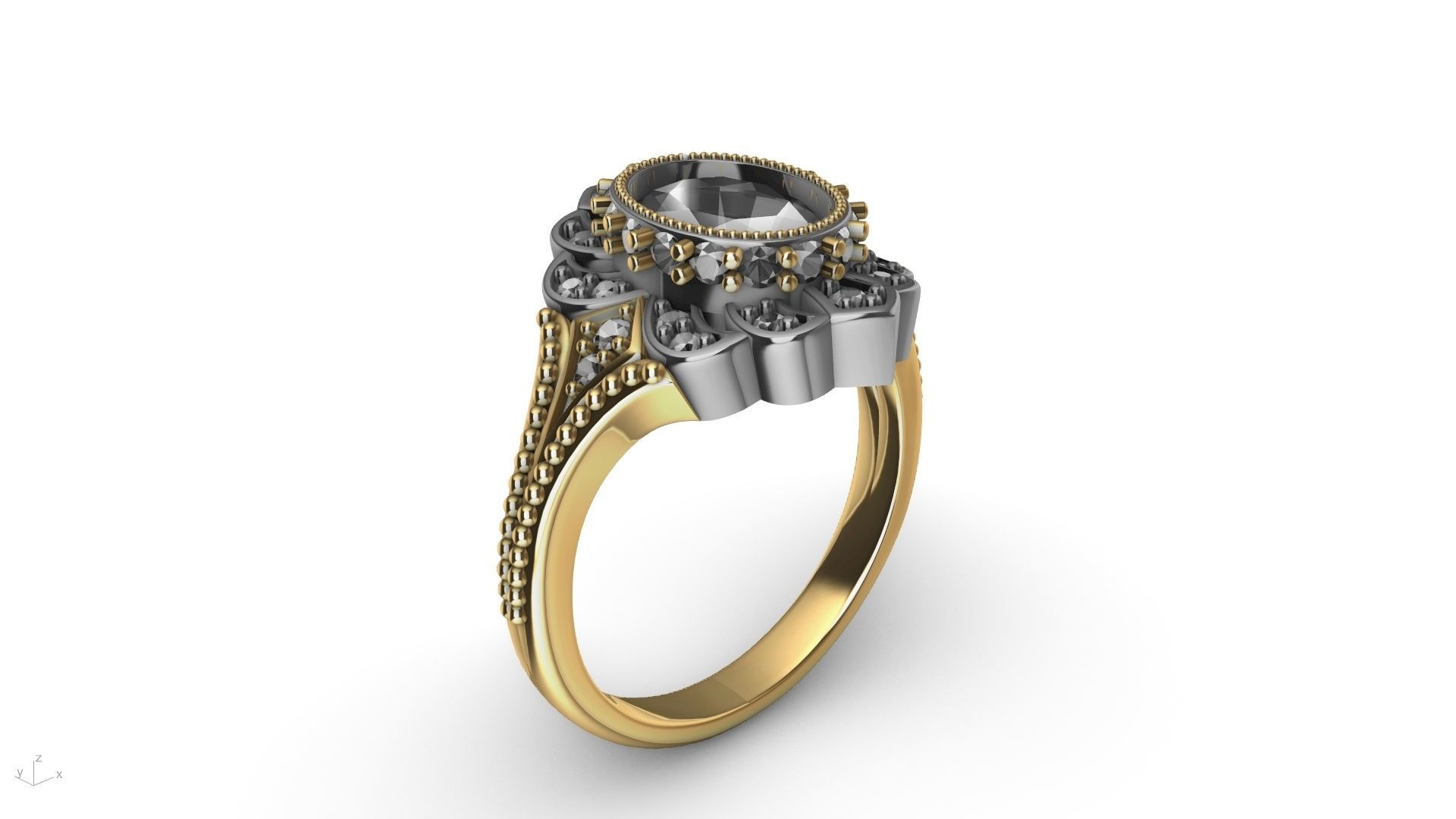 oval diamond ring stl verified  3D print model_5
