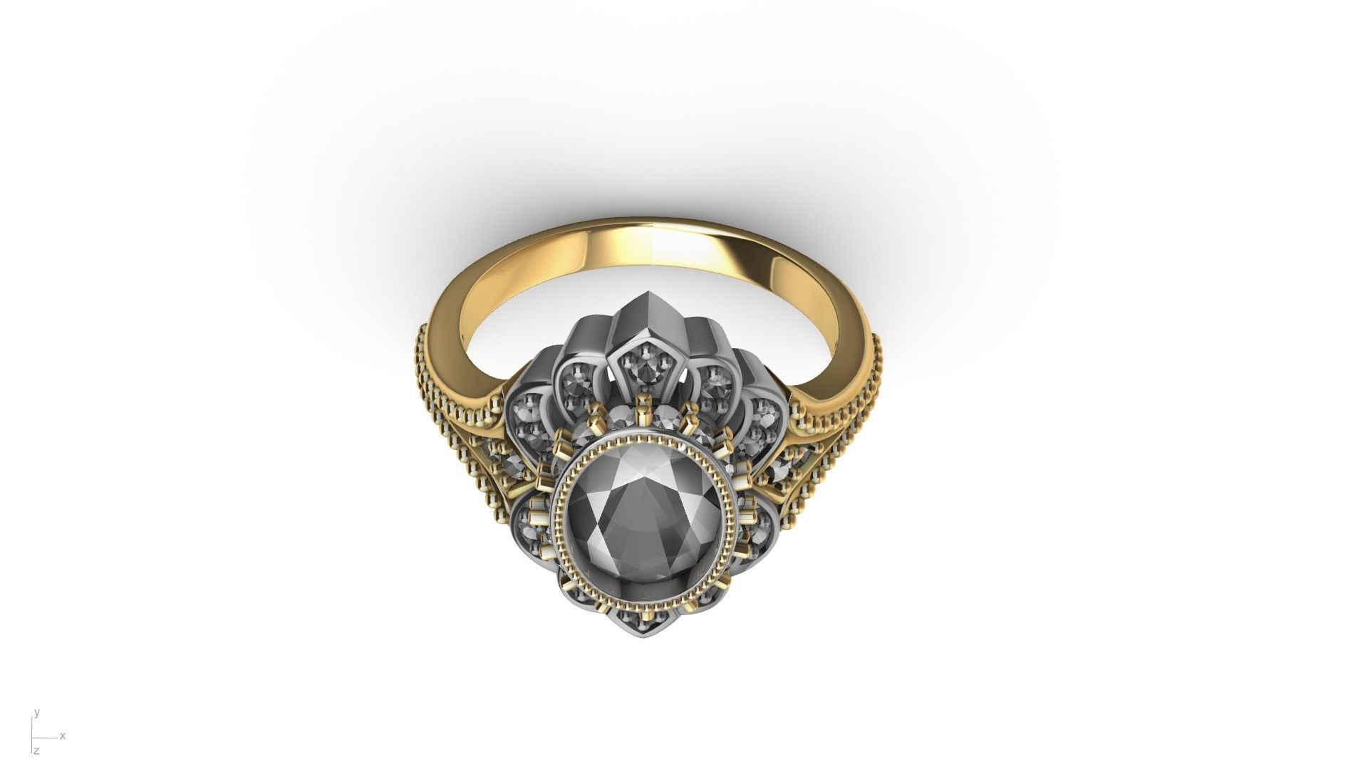 oval diamond ring stl verified  3D print model_8