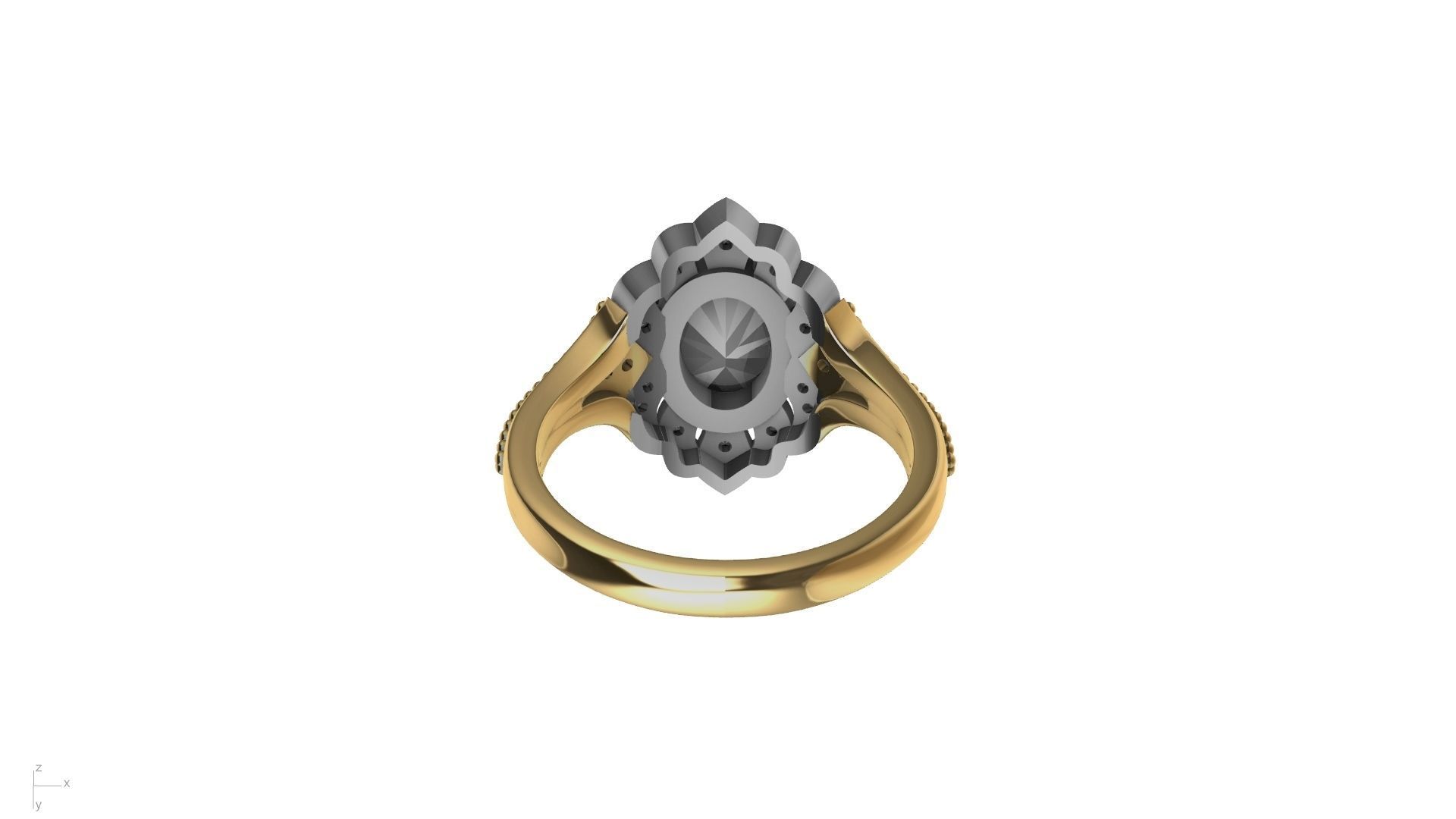 oval diamond ring stl verified  3D print model_6