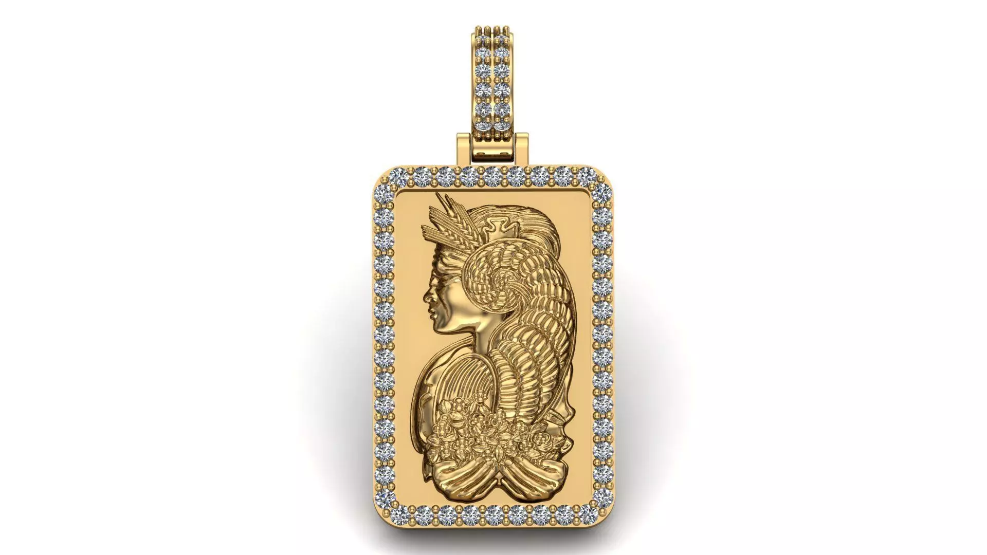 Sussie Lady Fortune diamond pendant 3D print model_0