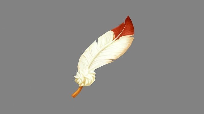 cartoon feather Low-poly 3D model