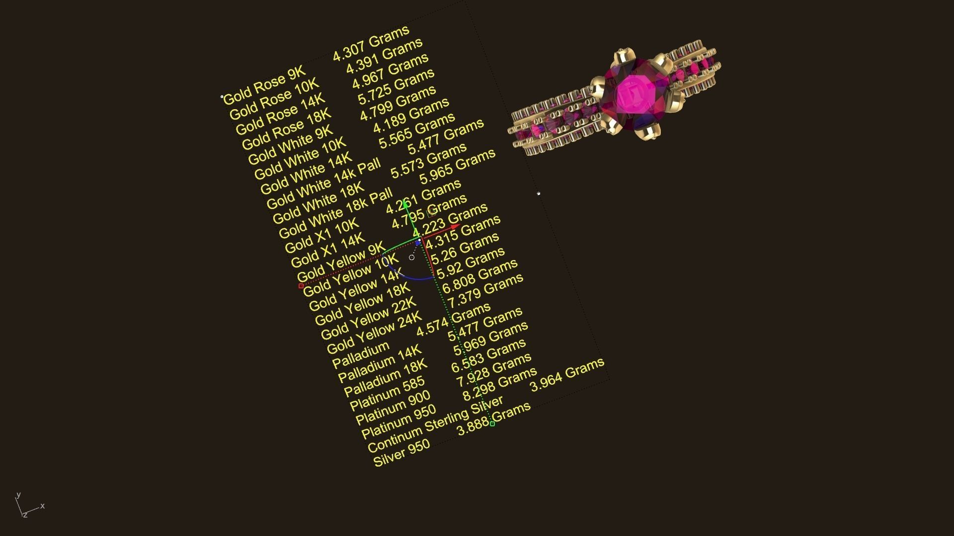 one carat cathedral engagement ring stl verified  3D print model_31