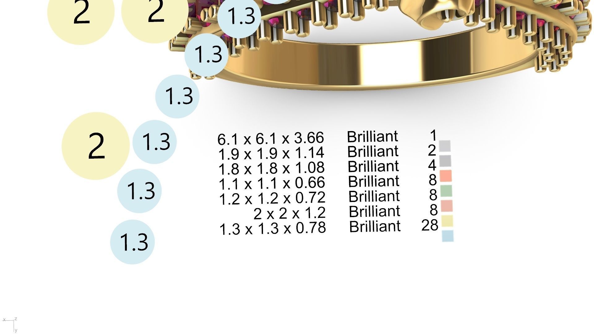 one carat cathedral engagement ring stl verified  3D print model_15