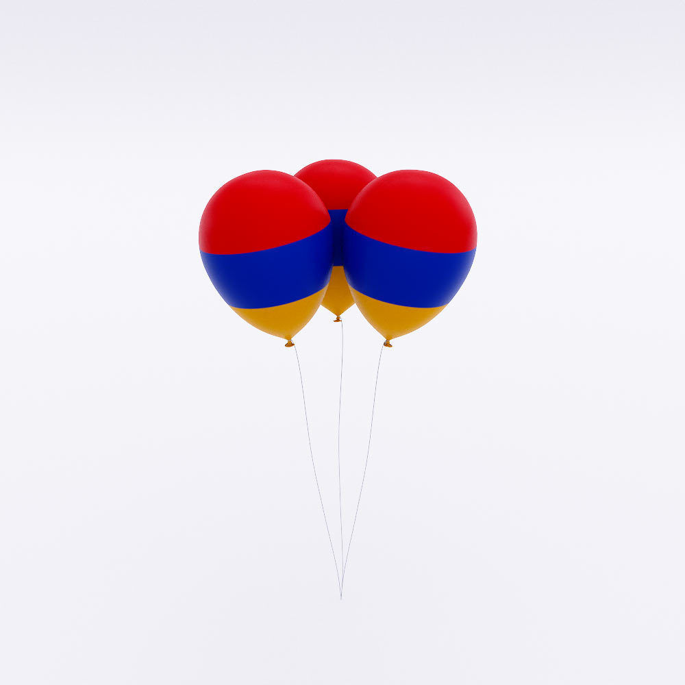 Armenia country balloon 3d model  Low-poly 3D model_1