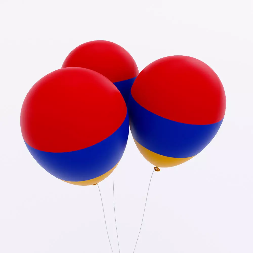 Armenia country balloon 3d model  Low-poly 3D model_0