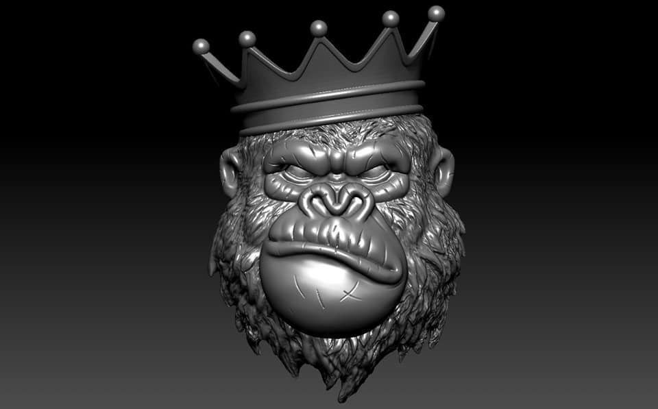 Gorilla Pendant 3D print model_3