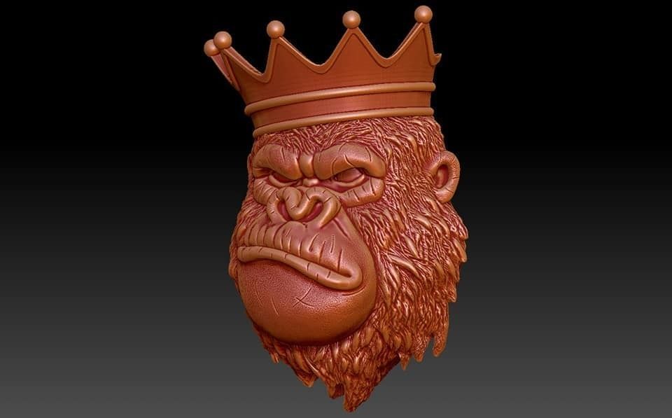 Gorilla Pendant 3D print model_4