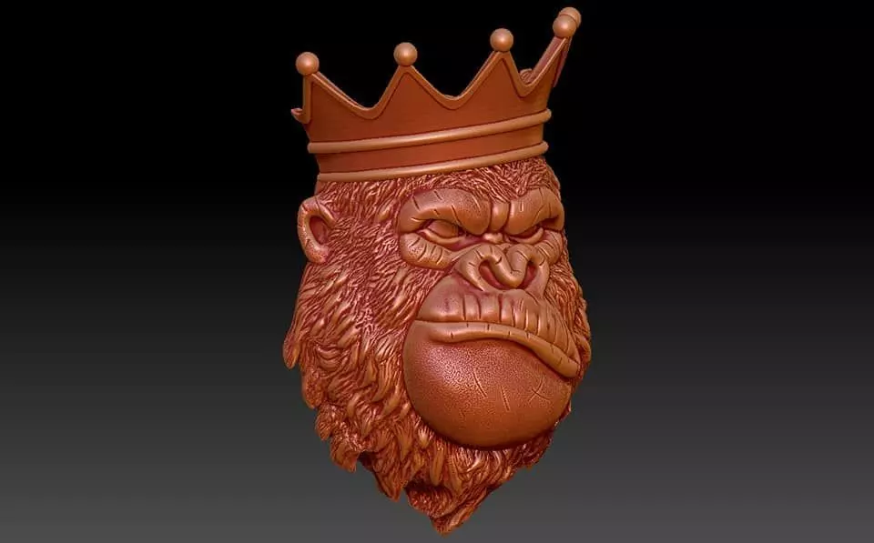 Gorilla Pendant 3D print model_0