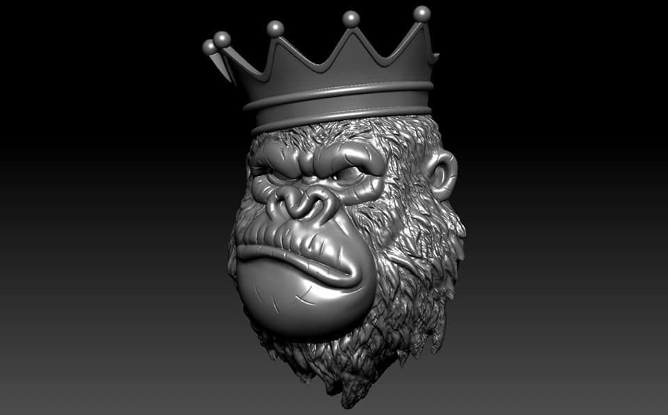 Gorilla Pendant 3D print model_1