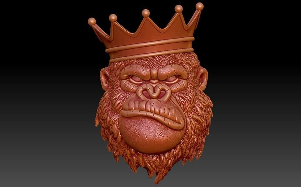 Gorilla Pendant 3D print model_5