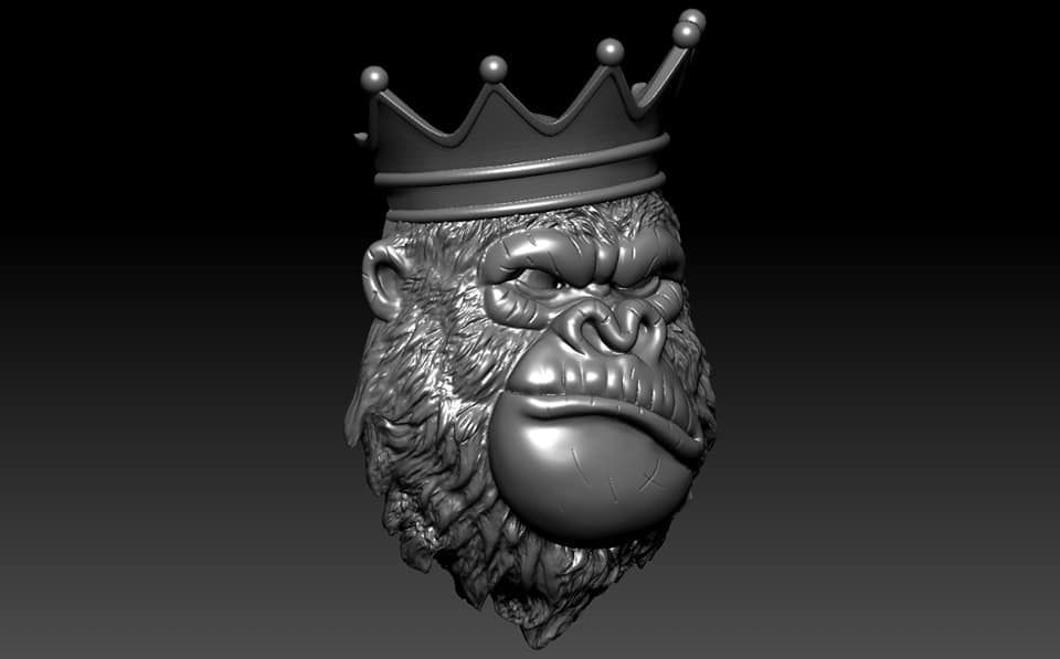 Gorilla Pendant 3D print model_2
