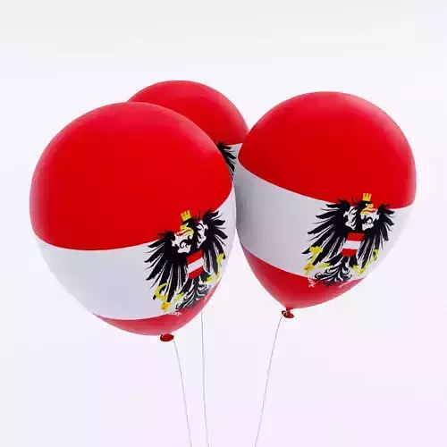 Austria country balloon low poly 3d model 