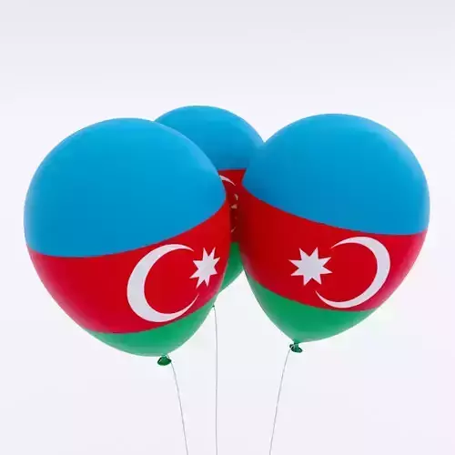Azerbaijan country balloon 3d model 